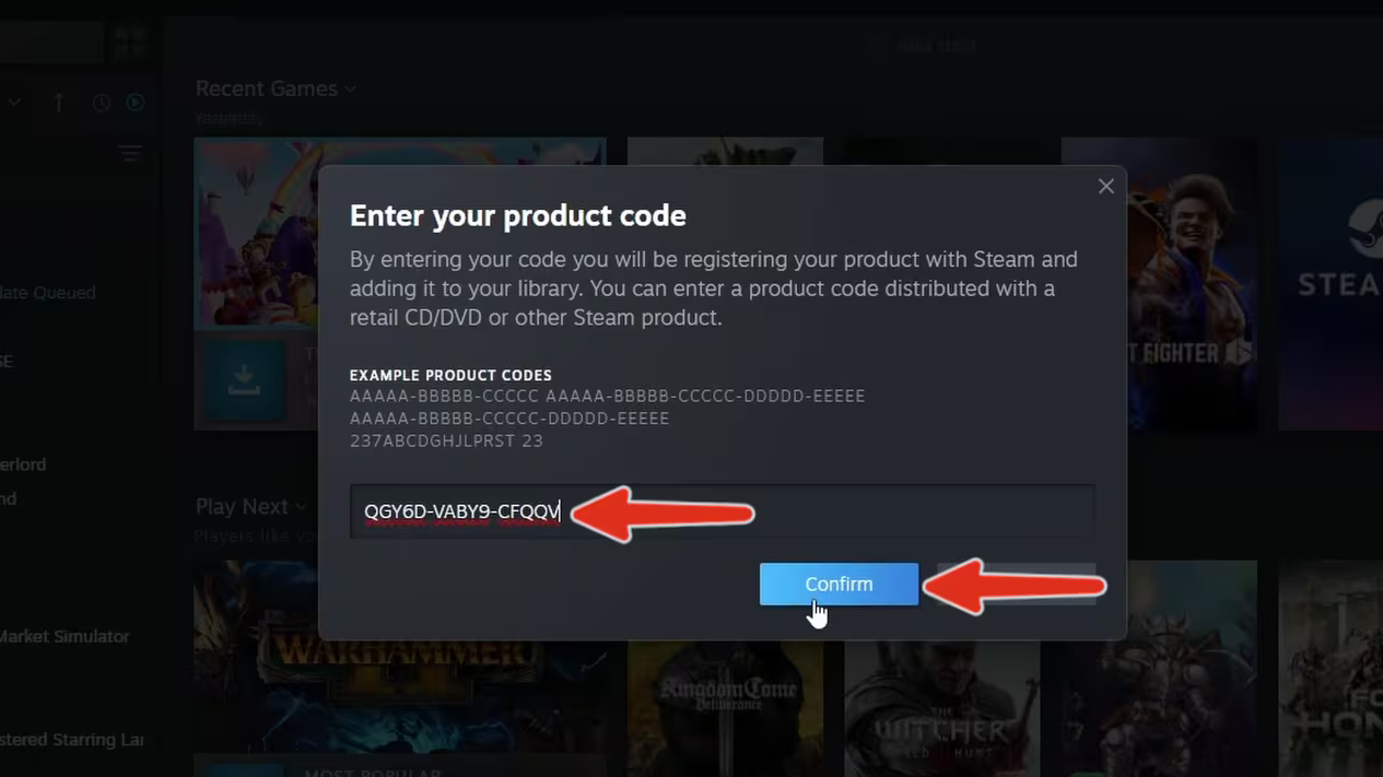 Activate a Product on Steam